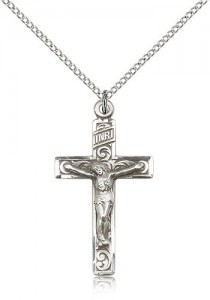 Women's Scroll Design Crucifix Necklace [BM0269]