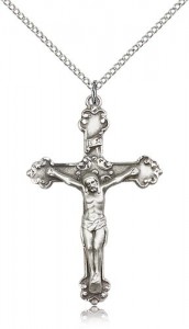 Antiqued Scroll Tip Crucifix Pendant [BM0272]