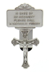 Crucifix Visor Clip, Pewter - 2 3/4“H [AU0011]