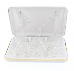 Crystal Lasso Wedding Rosary with Silver-tone Accents [RB3576]