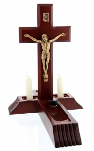 Dark Cherry Sick Call Crucifix Set - 10 inch [CRX4276]