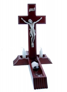 Dark Cherry Sick Call Crucifix Set - 10 inch [CRX4280]