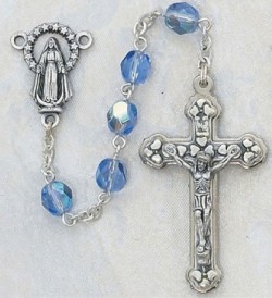 December Birthstone Rosary (Zircon) - Silver Oxidized [MVR048]
