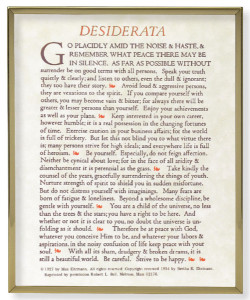 Desiderata Poem Gold Frame 8x10 Plaque [HFA4926]