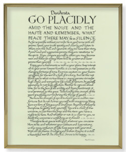 Desiderata Poem by Max Ehrmann Gold Frame Plaque - 2 Sizes [HFA4985]