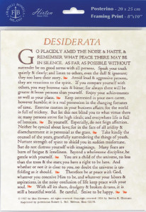 Desiderata Print - Sold in 3 Per Pack [HFA4810]