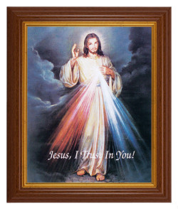 Divine Mercy 8x10 Textured Artboard Dark Walnut Frame [HFA5447]