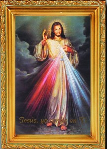 Divine Mercy Antique Gold Framed Print - Spanish Version [HFA0059]