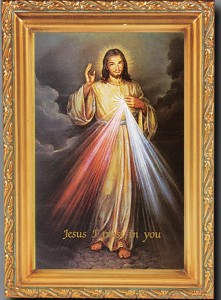 Divine Mercy Antique Gold Framed Print [HFA0077]