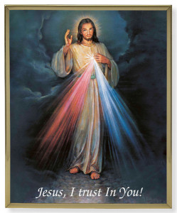 Divine Mercy Gold Trim Plaque - 2 Sizes [HFA0228]