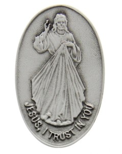 Divine Mercy Visor Clip, Pewter - 2 3/8“H [AU0015]