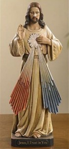 Divine Mercy Wood Texture 8 Inch Statue [CBST067]