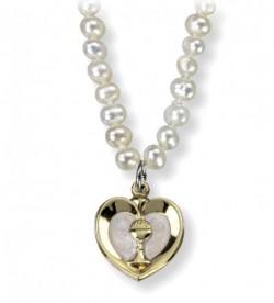Enamel and Gold Chalice with Freshwater Peal Necklace [HMM3378]