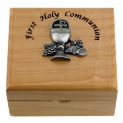 First Communion Maple Wood Keepsake Box   [SRB1003]