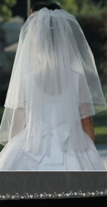 First Communion Veil with Rhinestone and Sequin Accents [TTH1003]