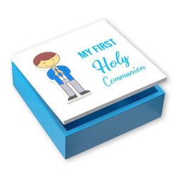 First Communion Wooden Keepsake Box for Boy [HRBX101]