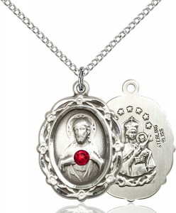 Floral Accent Scapular Pendant with Birthstone options [BLST4146]