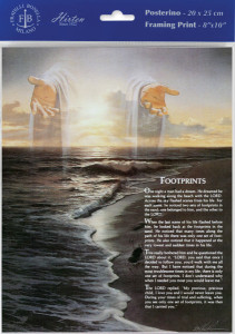 FootPrints Poem with Christ Print- Sold in 3 Per Pack [HFA4799]