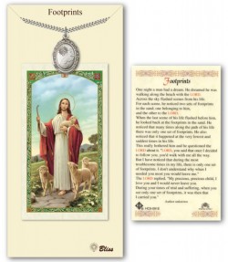 Footprints Medal in Pewter with Prayer Card [BLPCP038]