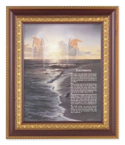 Footprints Poem with Christ 8x10 Framed Print Under Glass [HFP157]