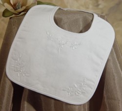 Girls Cotton Hand Embroidered Baptism Bib [BIBLT001]