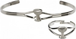 Girls First Communion Chalice Bracelet and Ring Set Silver or Gold Plated [BR2346]