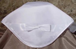 Girls Organza Baptism Blanket with Poly Satin Bow [BLA008]