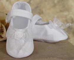Girls Organza Shoe with Ribbon Rosette [BSH007]