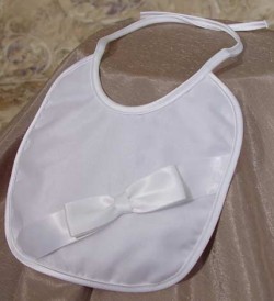 Girls Polyester Organza Bib with Poly Satin Bow [BIBLT009]