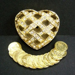 Gold Tone Arras in Crisscross Heart Box [FA0005]