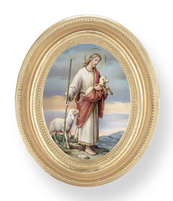 Good Shepherd Small 4.5 Inch Oval Framed Print [HFA4707]