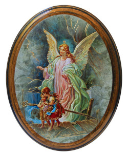 Guardian Angel 4x5 Oval Wood Plaque [HFA4677]
