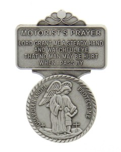 Guardian Angel Motorist's Prayer Visor Clip, Pewter - 2 1/4“H [AU0113]