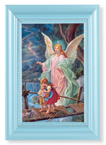 Guardian Angel Over Bridge 4x6 Print Pearlized Frame [HFA5421]