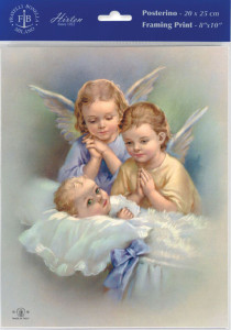 Guardian Angels with Baby in Crib Print - Sold in 3 per pack [HFA1198]