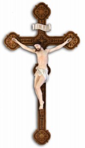 Hand Painted Bronzed Resin Wall Crucifix - 20 Inches [GSCH1074]