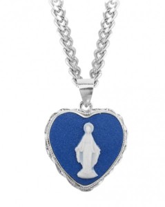 Heart-Shape Cameo with Miraculous Medal [HMM3354]