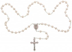 Heart Shaped Pink Glass Bead Baby Rosary [HBR002]