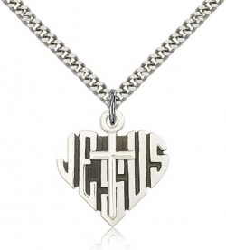 Heart of Jesus and Cross Pendant [BM0359]