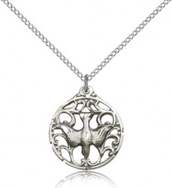 Women's Round Holy Spirit Cut Out Medal [BM0374]