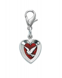 Holy Spirit Red Enamel Medal Clip On [MV1051]