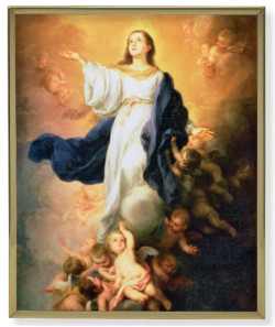 Immaculate Conception Gold Frame 8x10 Plaque [HFA4890]