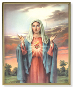 Immaculate Heart of Mary 8x10 Gold Trim Plaque [HFA0206]