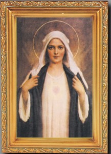 Immaculate Heart of Mary Antique Gold Framed Print [HFA0074]