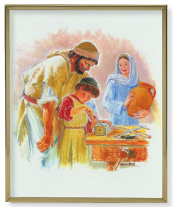 Jesus the Carpenter Gold Frame Plaque - 2 Sizes [HFA4990]