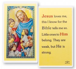 Jesus Loves Me Laminated Prayer Card [HPR762]