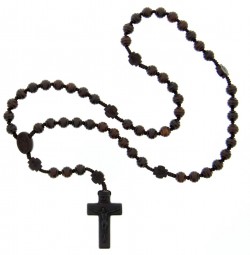 Jujube Wood 5 Decade Striped Cut Bead Rosary - 10mm [RB9005]