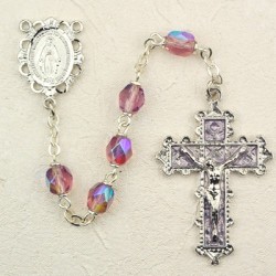 June Birthstone Rosary (Alexandrite) - Rhodium Plated [MVR018]