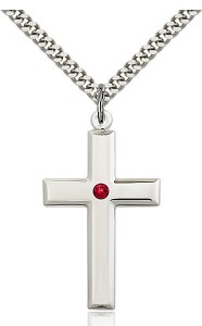 Large Plain Cross Pendant with Birthstone Options [BLST2192]