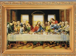 Last Supper Antique Gold Framed Print [HFA0085]